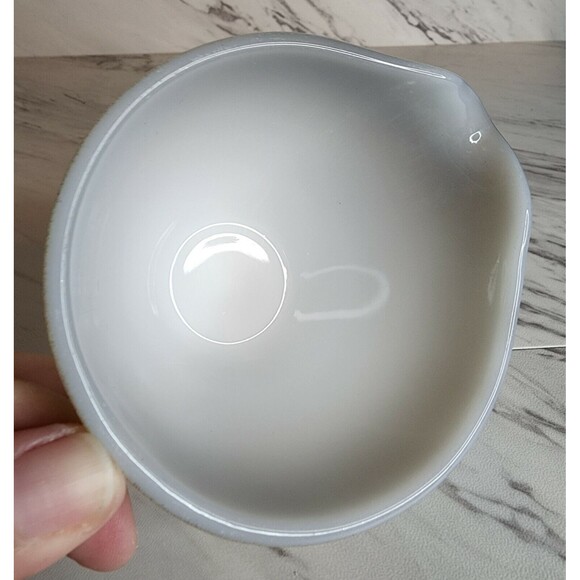 Vintage Federal Glass Mesa Moss Milk Glass Creamer Cup With Silver Rim Retro - Picture 6 of 8